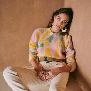**RESERVED for ibgypsy** Sezane Bahia Mohair Pastel Floral Sweater